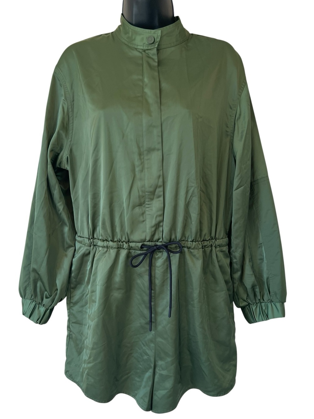HUNTER for Target Womens Satin Utility Romper in Olive Green